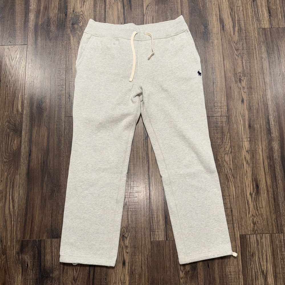 Polo Ralph Lauren Men's Heather Gray Fleece Drawstring Sweatpants Pockets Med